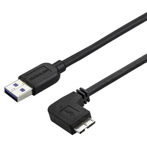 StarTech.com 0.5m 20in Slim Micro USB 3.0 Cable - M/M - USB 3.0 A to Right-Angle Micro USB