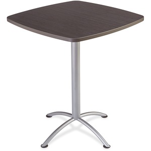 Iceberg iLand 42"H Square Bistro Table - Square Top - Powder Coated Silver Base - 36" Table Top Length x 36" Table Top Width x 1.13" Table Top Thickness - 42" Height - Assembl