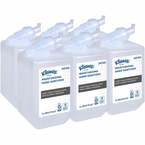 Kleenex Ultra Hand Sanitizer Foam - 33.8 fl oz (1000 mL) - Bacteria Remover - Hand, Skin - Moisturizing - Clear - Dye-free, Quick Drying, Non-sticky, Fragrance-free - 6 / Cart