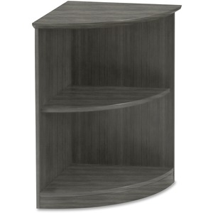Mayline Medina - Open 1/4-Round Bookcase - x 1" Thickness Shelf, 29.5" Height x 20" Width x 20" Depth Bookshelf - 2 Shelve(s) - 1 Adjustable Shelf(ves) - Finish: Gray Steel La