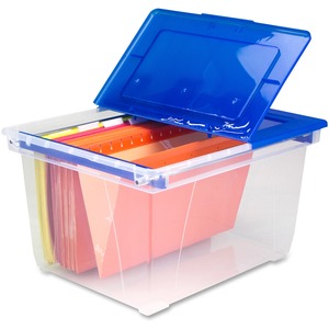 Storex Stackable Heavy-duty File Tote - External Dimensions: 15.6" Width x 19.3" Depth x 10.9"Height - 50 lb - Media Size Supported: Letter, Legal - Flip Top Closure - Heavy D