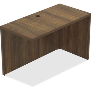 Lorell Chateau Series Walnut Laminate Desking Return - 47.3" x 23.6" x 30"Desk, 1.5" Top - Reeded Edge - Material: P2 Particleboard - Finish: Walnut, Laminate