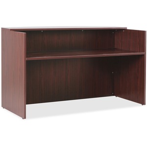 Lorell Essentials Series Mahogany Reception Desk - 1" Top, 72" x 36" x 42.5"Desk - Material: Wood - Finish: Mahogany Laminate