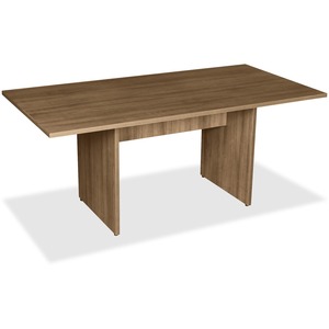 Lorell 2-Panel Base Rectangular Walnut Conference Table - 1" Table Top, 0" Edge, 70.9" x 35.4" x 29" - Material: MFC, Polyvinyl Chloride (PVC) - Finish: Walnut Laminate