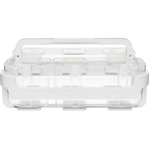 Deflecto Stackable Caddy Organizer - 6.50" Height x 14" Width x 10.50" Depth - White - Plastic - 1 Each