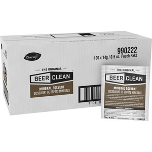 Diversey Beer Clean Mineral Solvent - For Glassware - 0.49 oz (0.03 lb) - 100 / Carton - Odorless, Residue-free - White