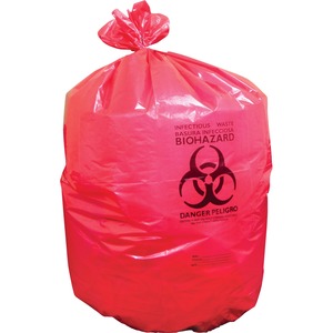 Heritage 1.3 mil Red Biohazard Can Liners - 40" Length x 46" Width x 1.30 mil (33 Micron) Thickness - Low Density - Red - Linear Low-Density Polyethylene (LLDPE) - Can - 1 Car
