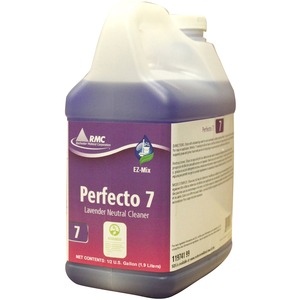 RMC Perfecto 7 Lavendar Cleaner - For Wall, Floor, Chrome, Porcelain, Stainless Steel - Concentrate - 64.2 fl oz (2 quart) - Lavender Scent - 4 / Carton - Purple