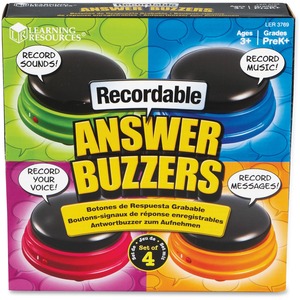 Learning Resources Recordable Answer Buzzers - Theme/Subject: Learning - Skill Learning: Sound, Game - 4 Pieces - 3+ - 4 / Pack