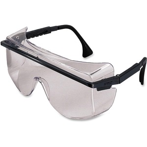 Uvex Safety Astro OTG 3001 Safety Glasses - Clear Lens - Black Frame - Scratch Resistant, Adjustable, Adjustable Temple, Comfortable, Cushioned - 1 Each