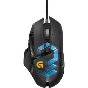 Logitech Proteus Spectrum G502 Mouse - Delta Zero - Cable - 11 Buttons - USB - 12000 dpi - Computer - Tilt Wheel - Right-handed Only