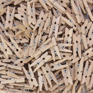 Creativity Street WoodCrafts Natural Mini Clothespins - Mini - 1" Length x 1.5" Width - for Artwork - Natural - Wood - 250 / Pack