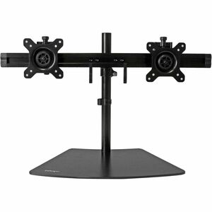 StarTech.com Dual-Monitor Stand - Horizontal - Black - Up to 24" Screen Support - 35.27 lb Load Capacity - 16.10" Height x 37.40" Width - Tabletop, Desktop - Aluminum, Steel,
