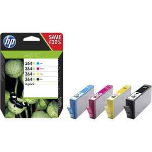 HP 364XL Ink Cartridge - Black, Magenta, Cyan, Yellow - Inkjet - High Yield - 750 Page Yellow, 750 Page Cyan, 550 Page Black, 750 Page Magenta - 4 / Pack