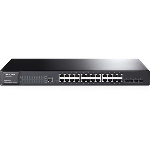 TP-LINK JetStream T2600G-28TS 24 Ports Manageable Ethernet Switch - 4 Layer Supported - Twisted Pair, Optical Fiber - Desktop, Rack-mountable