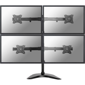 Newstar Tilt/Turn/Rotate Quad Desk Mount stand, clamp Andamp; grommet for four 10-27inch Monitor Screens, Height Adjustable - Black - 4 Displays Supported - 68.6 cm 27inch