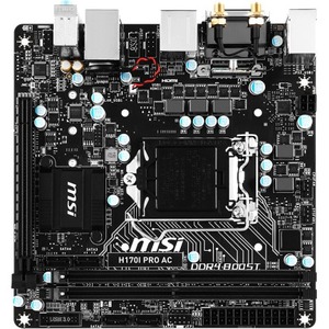 MSI H170I PRO AC Desktop Motherboard - Intel H170 Chipset - Socket H4 LGA-1151 - Mini ITX - 1 x Processor Support - 32 GB DDR4 SDRAM Maximum RAM - DIMM - 2 x Memory