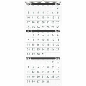 At-A-Glance Contemporary 3-Month Vertical Wall Calendar - Daily, Monthly - 14 Month - December 2021 till February 2023 - 3 Month Single Page Layout - Wire Bound - Chipboard -