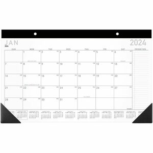 At-A-Glance Contemporary Monthly Desk Pad - Julian Dates - Daily, Monthly - 12 Month - January 2025 to December 2025 - 1 Month Single Page Layout - 18" x 11" Sheet Size - Whit