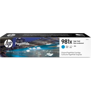 HP 981X (L0R09A) Original High Yield Page Wide Ink Cartridge - Single Pack - Cyan - 1 Each - 10000 Pages