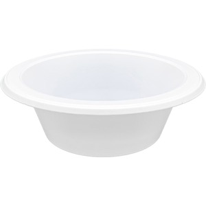 Genuine Joe 12 oz Reusable Plastic Bowls - Serving - Disposable - White - Plastic Body - 125/Pack - 8 / Carton
