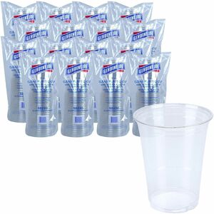 Genuine Joe 16 oz Clear Plastic Cups - 16 fl oz - Clear - Plastic - Cold Drink, Beverage - 25/Pack - 20 / Carton