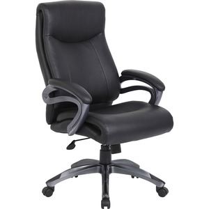 Boss B8661 Executive Chair - Black Seat Color - LeatherPlus Seat Material - Gray Back Color - Leather Back Material - Black, Gray Frame Color - Nylon Frame Material - 5-star B