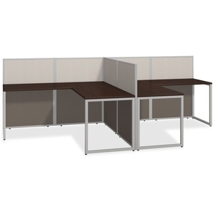 bbf Easy Office 60W 2 Person L Desk Open Office - 3-Drawer - 60" x 119.1" x 44.9" , 1" Work Surface - 3 - Material: Thermofused Laminate (TFL) Work Surface, Metal Panel, Engin