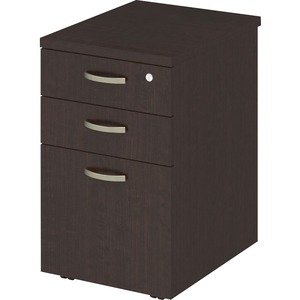 Bush Business Furniture Easy Office 16W 3 Drawer Mobile Pedestal - 25.4" Height x 16" Width x 20.1" Depth - 3 x File, Box Drawer(s) - Material: Thermofused Laminate (TFL), Ste
