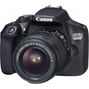 Canon EOS 1300D 18 Megapixel Digital SLR Camera with Lens - 18 mm - 55 mm - Black