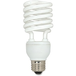 Satco 23W T2 2700K Spiral CFL Bulb - 23 W - 100 W Incandescent Equivalent Wattage - 120 V AC - 1600 lm - Spiral - T2 Size - White Light Color - E26 Base - 12000 Hour - 2700°K
