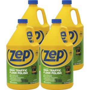 Zep Commercial High-Traffic Floor Finish - Liquid - 128 fl oz (4 quart) - 4 / Carton - Clear, Green