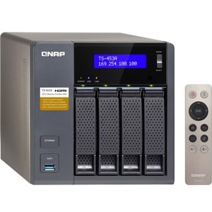 QNAP Turbo NAS TS-453A 4 x Total Bays SAN/NAS Storage System - Tower - Intel Celeron Quad-core 4 Core 1.60 GHz - 4 x HDD Installed - 16 TB Installed HDD Capacity -