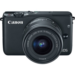 Canon EOS M10 18 Megapixel Mirrorless Camera with Lens - 15 mm - 45 mm - Black