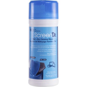 Digital Innovations ScreenDr Wet/Dry Streak-Free Wipes, 70-pack - For Electronic Equipment, Display Screen - Alcohol-free, Ammonia-free, Streak-free, Non-abrasive, Anti-static