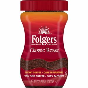 Folgers® Classic Roast Instant Coffee Crystals - Mountain Grown Instant - Regular, Regular - Mountain Grown - Classic - 8 oz - 1 Each