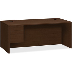 HON 10500 Series Left Pedestal Desk 72"W - 2-Drawer - 72" x 36" x 29.5" , 1" Edge, 72" x 36"Work Surface - 2 x Box Drawer(s), File Drawer(s) - Single Pedestal on Left Side - S