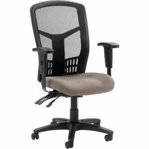 Lorell Ergomesh Executive High-Back Swivel Mesh Chair - Dillon Stratus Seat Color - Vinyl Seat Material - Black Back Color - Mesh Back Material - Black Frame Color - Steel, Pl