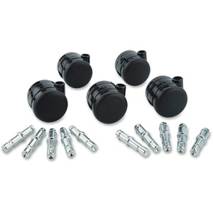 Master Mfg. Co Deluxe Duet Non-Hooded Chair Mat Caster Set - Includes 5 wheels and 10 stems; 5 each: 7/16" Dia. x 7/8" Long and 3/8" Dia. x 7/8" Long, 110 lbs./Caster, Matte B