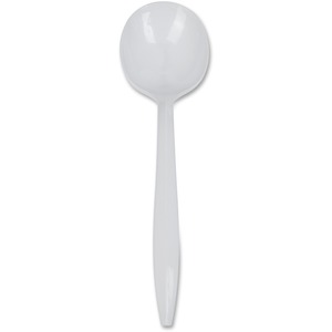 Genuine Joe Medium-Weight Soup Spoon - 1 Piece(s) - 1000/Carton - Soup Spoon - 1 x Soup Spoon - Disposable - White