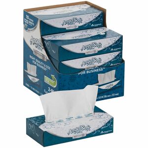 Angel Soft Ultra Professional Series Facial Tissue - 2 Ply - 7.40" Width x 8.80" Length - White - 125/Box - 10 / Carton