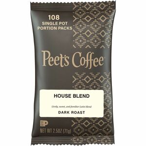 Peet's House Blend 2.5Oz Frac Pack - Regular - House Blend - Medium - 2.5 oz Per Pack - 18 Packet - 18 / Box