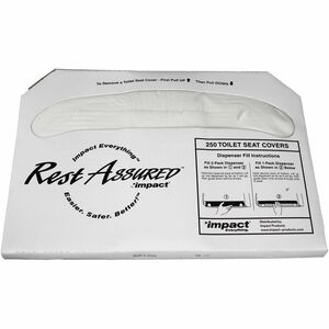 Impact Rest Assured Half Fold Toilet Seat Covers - Half-fold - 1000 / Carton - White