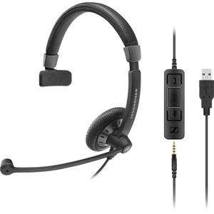 Sennheiser SC 45 USB MS Wired Stereo Headset - Over-the-head - Supra-aural - Black