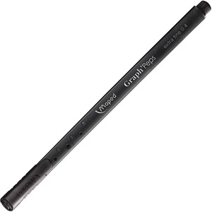 Helix Graph' Peps Fineliner Felt Tip Pens - Extra Fine Pen Point - 0.4 mm Pen Point Size - Black - Felt Tip - 12 / Pack