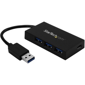 StarTech.com 4 Port USB 3.0 Hub - USB-A to USB-C Andamp; 3x USB-A SuperSpeed 5Gbps - Self or USB Bus Powered - USB 3.1 Gen 1 BC 1.2 Charging Hub - 4 Port USB 3.0 hub - USB