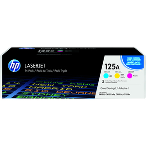 HP 125A Toner Cartridge - Cyan, Yellow, Magenta - Laser - 1400 Page - 3 Pack