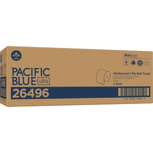 Pacific Blue Ultra 8" High-Capacity Recycled Paper Towel Roll by GP PRO - 7.87" x 1150 ft - Brown - Paper - Flexible, Chlorine-free - 3 - 3 / Carton