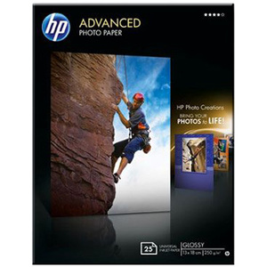 HP Q8696A Photo Paper - 130 mm x 180 mm - Glossy - 25 x Sheet