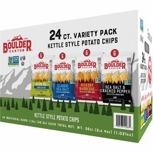 Boulder Canyon Inventure Variety Pack - Non-GMO, Gluten-free - Bag - 1.50 oz - 24 / Carton